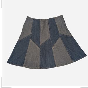 Vintage Pre-owned Context Blue Patchwork A-Line Skirt